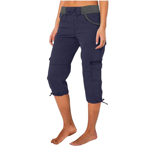 Gutschein zum ausdrucken Caprihose Damen Sommer 7/8 Hose Baumwolle Arbeitshose Hohe Taille Sommerhose Einfarbig Sporthose Regular Fit Caprihose Freizeithose Jogginghose mit Taschen Arbeitshose von TRIGLICOLEUM