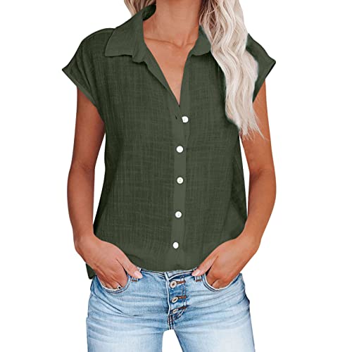 Meine bestellungen anzeigen Musselin Bluse Damen Bluse Vintage Leinenbluse Hemd mit Knöpfen Sommer Basic Shirt Leinenhemd Tshirt Casual Oberteile Lose Damenblusen Longbluse Blusen & Tuniken für Damen von TRIGLICOLEUM