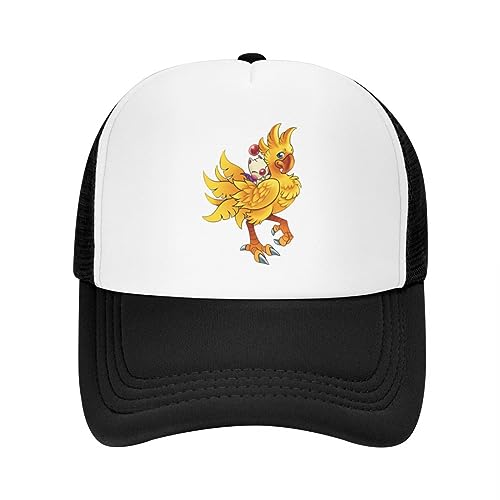 TROBER Herren Baseballmütze Unisex Outdoor Custom Science Game Final Fantasy Baseballkappe Frauen Männer Verstellbare Kinder Chocobo Mogryle Trucker Hut Sportgeschenk von TROBER