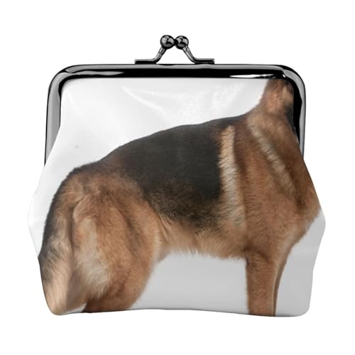 Deutscher Schäferhund (2), Leder-Geldbörsen, Geldbörsen, Leder-Wechseltasche mit Kussverschluss-Schnalle von TRUIGYN