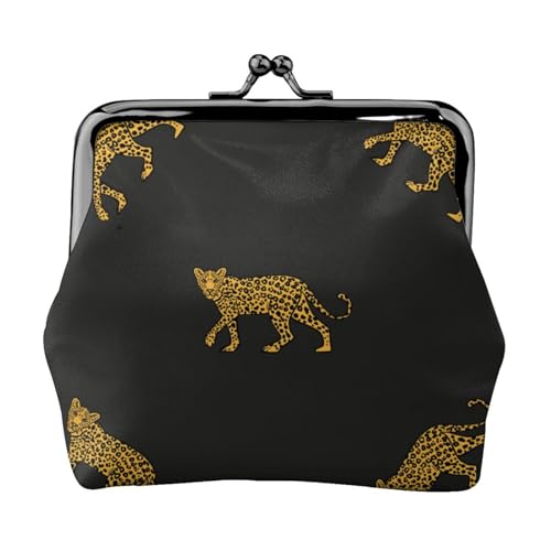 Modedesign-Druck auf Beauty-Leopard, Leder-Geldbörsen, Geldbörsen, Leder-Wechseltasche mit Kussverschluss-Schnalle von TRUIGYN