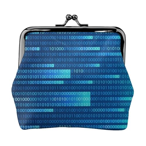 Programmierercode Blau, Leder-Geldbörsen, Geldbörsen, Leder-Wechseltasche mit Kussverschluss-Schnalle von TRUIGYN