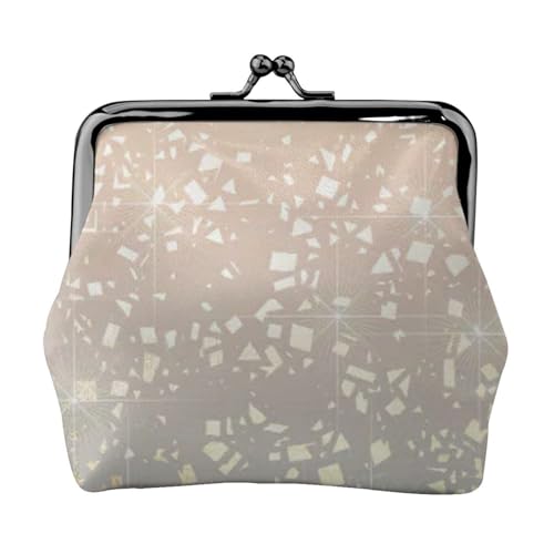 Vintage Glam Gold Star Folie Sparkle, Leder-Geldbörsen, Geldbörsen, Leder-Wechseltasche mit Kussverschluss-Schnalle von TRUIGYN