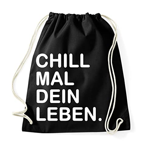 TRVPPY Baumwolltasche Chill mal dein Leben Turnbeutel Tasche - Navyblau von TRVPPY