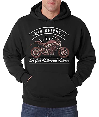 TRVPPY Herren Pullover Hoodie Ich GEH Motorrad Fahren Spruch Logo Print - Schwarz 5XL von TRVPPY