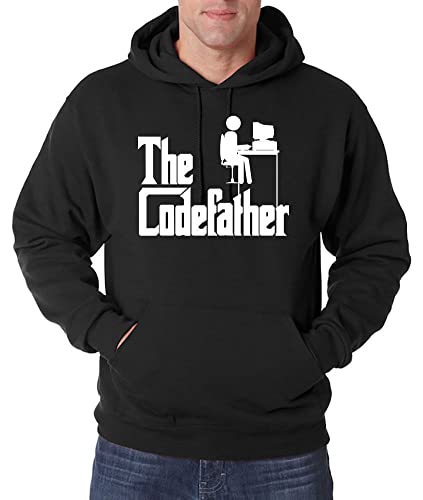 TRVPPY Herren Pullover Hoodie The Codefather Spruch Logo Print - Schwarz 5XL von TRVPPY