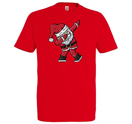 TRVPPY Herren T-Shirt Santa Dabbing Spruch Logo Print - Rot 4XL von TRVPPY