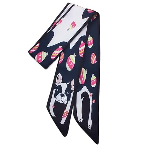 17 Farben Animal Print Skinny Silk Damen Krawatten Stirnbänder Damen Kurze Seidenschals Damen Exklusiv (Color : 11) von TRgqify-KM