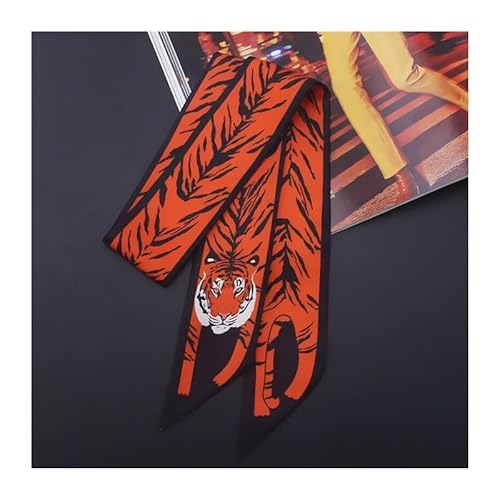 17 Farben Animal Print Skinny Silk Damen Krawatten Stirnbänder Damen Kurze Seidenschals Damen Exklusiv (Color : 6) von TRgqify-KM