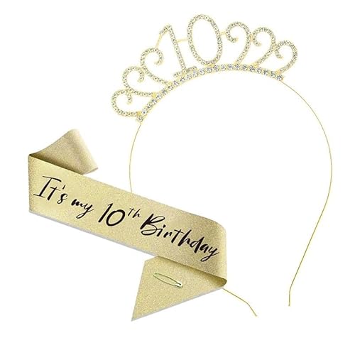 3-teiliges Kronen-Haarband-Kopfstück, Prinzessin-Kronen-Stirnband for Frauen, Mädchen, Bräute, Hochzeit, Abschlussball, Geburtstagsfeier (Color : Age 10-Style 5_3Pcs) von TRgqify-KM