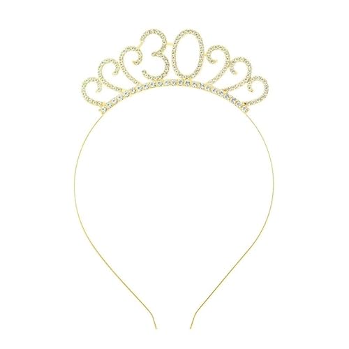 TRgqify-KM 3-teiliges Kronen-Haarband-Kopfstück, Prinzessin-Kronen-Stirnband for Frauen, Mädchen, Bräute, Hochzeit, Abschlussball, Geburtstagsfeier (Color : Age 30-Style 1_3Pcs) von TRgqify-KM