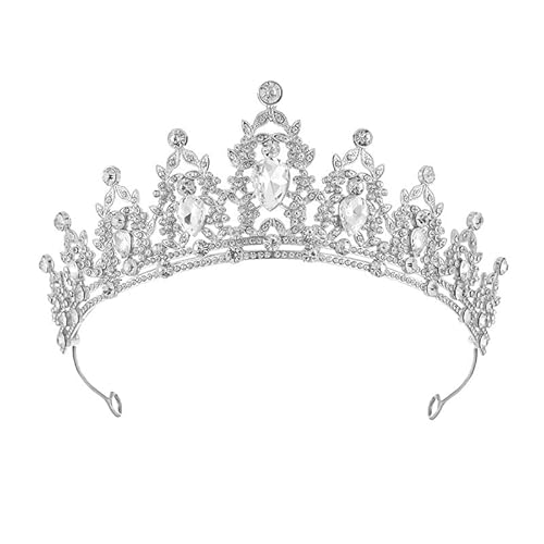 TRgqify-KM Kronen-Haarband-Kopfschmuck, Prinzessin-Kronen-Stirnband for Frauen, Mädchen, Bräute, Hochzeit, Abschlussball, Geburtstagsfeier (Color : White) von TRgqify-KM