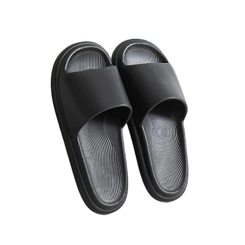 TRgqify-KM Non-slip Bathroom Slippers,Soft Slippers,Indoor And Outdoor Platform Pool Slippers Shower Slippers (Color : Black, Size : 35-36) von TRgqify-KM