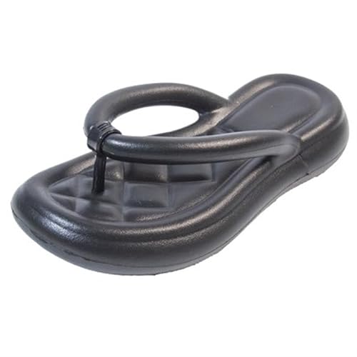 TRgqify-KM Non-slip Bathroom Slippers,Soft Slippers,Indoor And Outdoor Platform Pool Slippers Shower Slippers (Color : Black, Size : 36/37) von TRgqify-KM