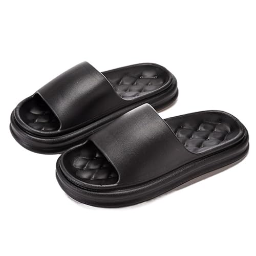 TRgqify-KM Non-slip Bathroom Slippers,Soft Slippers,Indoor And Outdoor Platform Pool Slippers Shower Slippers (Color : Black, Size : 36/37) von TRgqify-KM