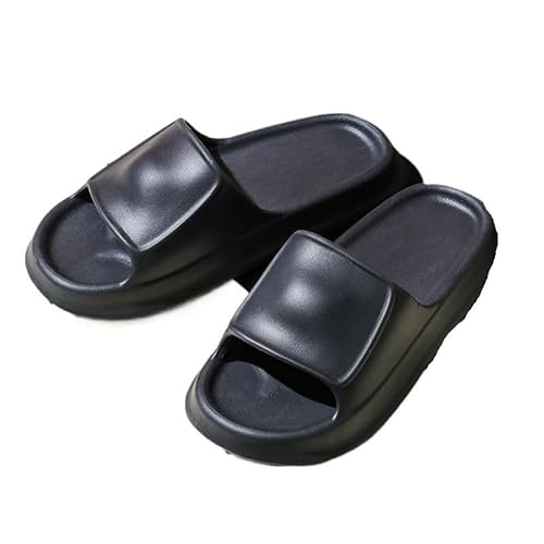 TRgqify-KM Non-slip Bathroom Slippers,Soft Slippers,Indoor And Outdoor Platform Pool Slippers Shower Slippers (Color : Black, Size : 36-37) von TRgqify-KM