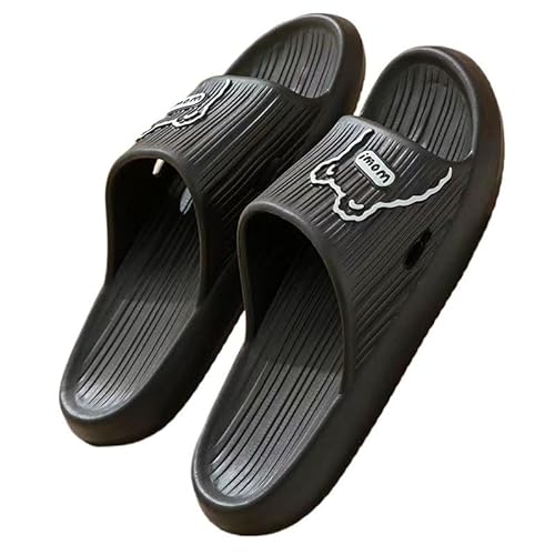 TRgqify-KM Non-slip Bathroom Slippers,Soft Slippers,Indoor And Outdoor Platform Pool Slippers Shower Slippers (Color : Black, Size : 36-37) von TRgqify-KM