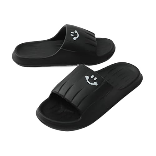 TRgqify-KM Non-slip Bathroom Slippers,Soft Slippers,Indoor And Outdoor Platform Pool Slippers Shower Slippers (Color : Black, Size : 36-37) von TRgqify-KM