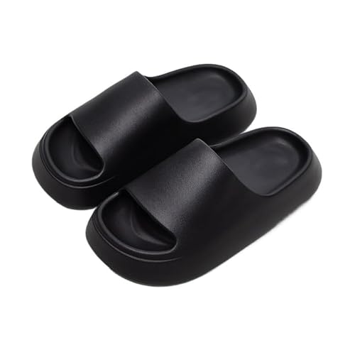 TRgqify-KM Non-slip Bathroom Slippers,Soft Slippers,Indoor And Outdoor Platform Pool Slippers Shower Slippers (Color : Black, Size : 36 37) von TRgqify-KM