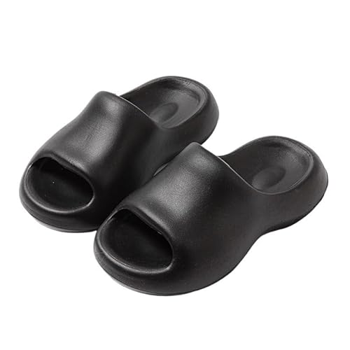 TRgqify-KM Non-slip Bathroom Slippers,Soft Slippers,Indoor And Outdoor Platform Pool Slippers Shower Slippers (Color : Black, Size : 36 37) von TRgqify-KM