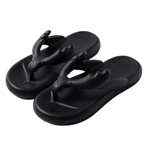 TRgqify-KM Non-slip Bathroom Slippers,Soft Slippers,Indoor And Outdoor Platform Pool Slippers Shower Slippers (Color : Black, Size : 36 37) von TRgqify-KM