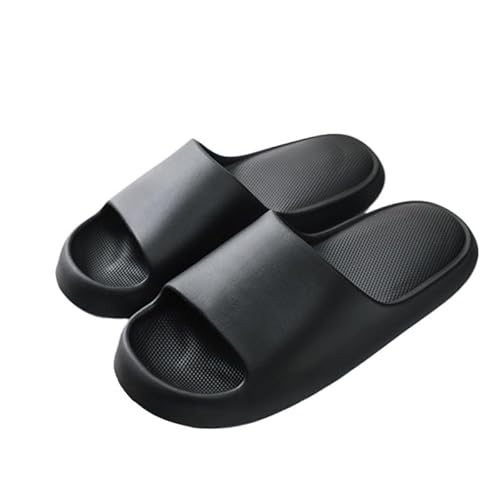 TRgqify-KM Non-slip Bathroom Slippers,Soft Slippers,Indoor And Outdoor Platform Pool Slippers Shower Slippers (Color : Black, Size : 37-38) von TRgqify-KM