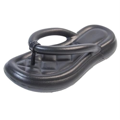 TRgqify-KM Non-slip Bathroom Slippers,Soft Slippers,Indoor And Outdoor Platform Pool Slippers Shower Slippers (Color : Black, Size : 38/39) von TRgqify-KM