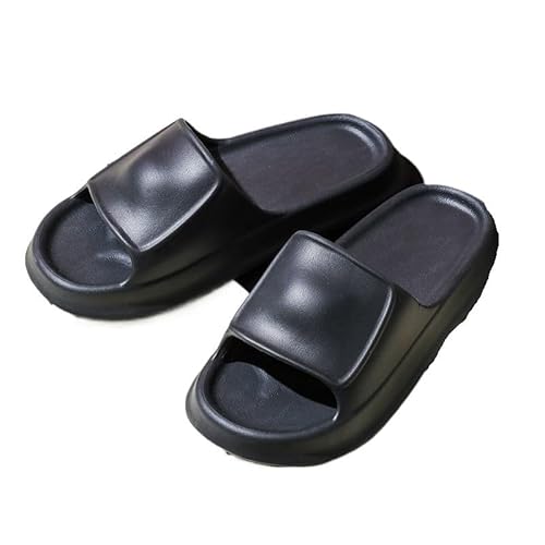 TRgqify-KM Non-slip Bathroom Slippers,Soft Slippers,Indoor And Outdoor Platform Pool Slippers Shower Slippers (Color : Black, Size : 38-39) von TRgqify-KM