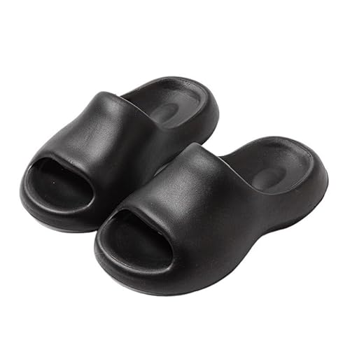 TRgqify-KM Non-slip Bathroom Slippers,Soft Slippers,Indoor And Outdoor Platform Pool Slippers Shower Slippers (Color : Black, Size : 38 39) von TRgqify-KM