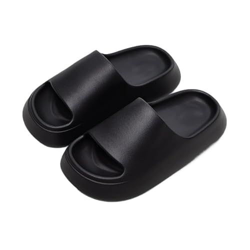 TRgqify-KM Non-slip Bathroom Slippers,Soft Slippers,Indoor And Outdoor Platform Pool Slippers Shower Slippers (Color : Black, Size : 38 39) von TRgqify-KM