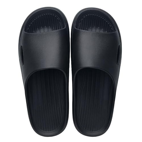 TRgqify-KM Non-slip Bathroom Slippers,Soft Slippers,Indoor And Outdoor Platform Pool Slippers Shower Slippers (Color : Black, Size : 40-41) von TRgqify-KM