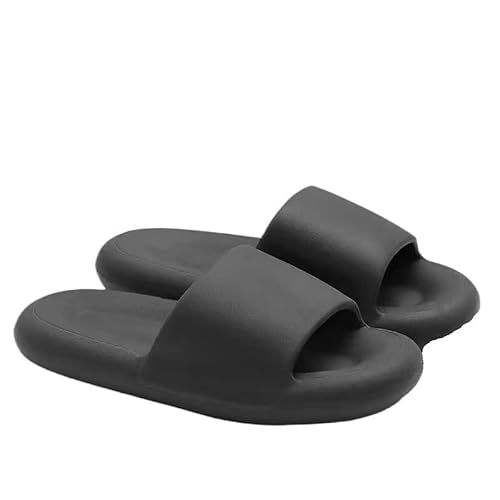 TRgqify-KM Non-slip Bathroom Slippers,Soft Slippers,Indoor And Outdoor Platform Pool Slippers Shower Slippers (Color : Black, Size : 40-41) von TRgqify-KM