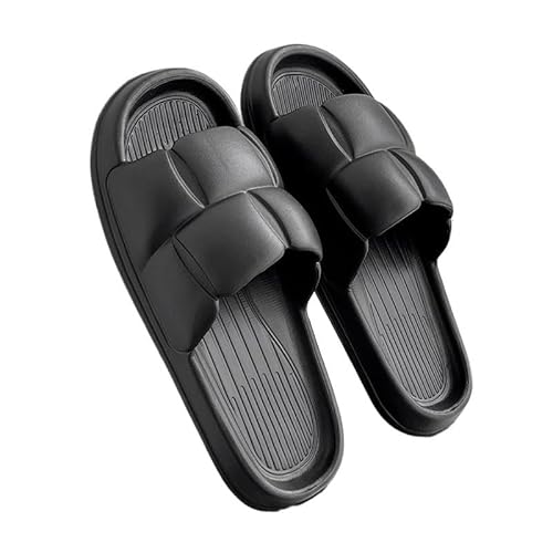 TRgqify-KM Non-slip Bathroom Slippers,Soft Slippers,Indoor And Outdoor Platform Pool Slippers Shower Slippers (Color : Black, Size : 42 * 43) von TRgqify-KM