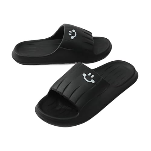TRgqify-KM Non-slip Bathroom Slippers,Soft Slippers,Indoor And Outdoor Platform Pool Slippers Shower Slippers (Color : Black, Size : 42-43) von TRgqify-KM