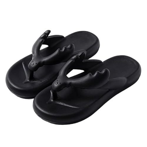 TRgqify-KM Non-slip Bathroom Slippers,Soft Slippers,Indoor And Outdoor Platform Pool Slippers Shower Slippers (Color : Black, Size : 42 43) von TRgqify-KM