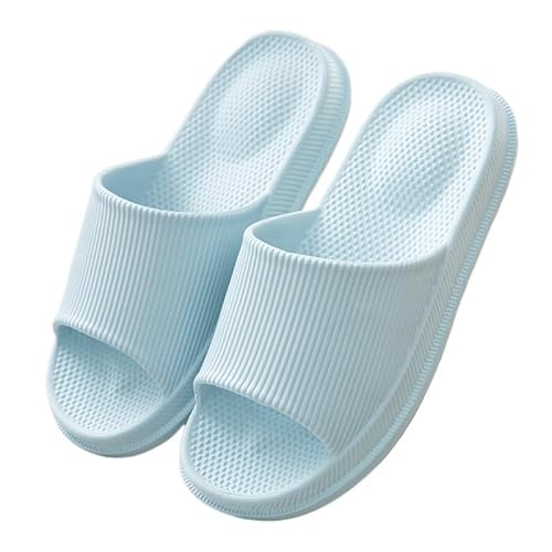 TRgqify-KM Non-slip Bathroom Slippers,Soft Slippers,Indoor And Outdoor Platform Pool Slippers Shower Slippers (Color : Blue, Size : 40-41) von TRgqify-KM