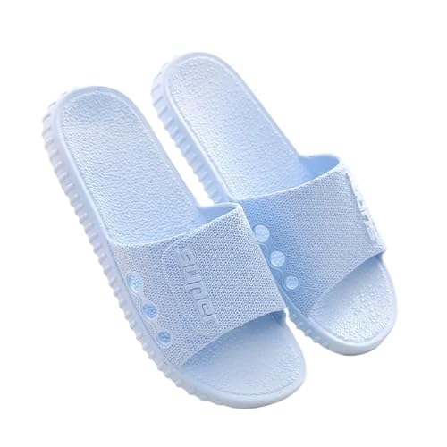 TRgqify-KM Non-slip Bathroom Slippers,Soft Slippers,Indoor And Outdoor Platform Pool Slippers Shower Slippers (Color : Blue, Size : 44-45) von TRgqify-KM