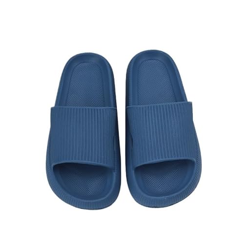 TRgqify-KM Non-slip Bathroom Slippers,Soft Slippers,Indoor And Outdoor Platform Pool Slippers Shower Slippers (Color : Blue, Size : 46 47) von TRgqify-KM