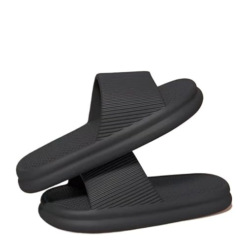 TRgqify-KM Non-slip Bathroom Slippers,Soft Slippers,Indoor And Outdoor Platform Pool Slippers Shower Slippers (Color : Dark Black, Size : 36 37) von TRgqify-KM