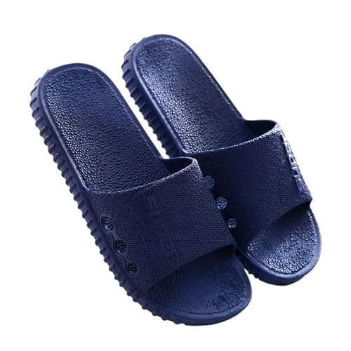 TRgqify-KM Non-slip Bathroom Slippers,Soft Slippers,Indoor And Outdoor Platform Pool Slippers Shower Slippers (Color : Deep Blue, Size : 36-37) von TRgqify-KM