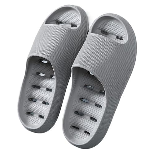 TRgqify-KM Non-slip Bathroom Slippers,Soft Slippers,Indoor And Outdoor Platform Pool Slippers Shower Slippers (Color : Gray, Size : 37-38) von TRgqify-KM