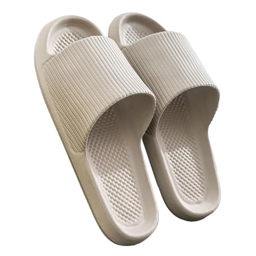 TRgqify-KM Non-slip Bathroom Slippers,Soft Slippers,Indoor And Outdoor Platform Pool Slippers Shower Slippers (Color : Gray, Size : 42 43) von TRgqify-KM