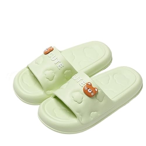 TRgqify-KM Non-slip Bathroom Slippers,Soft Slippers,Indoor And Outdoor Platform Pool Slippers Shower Slippers (Color : Green, Size : 35-36) von TRgqify-KM