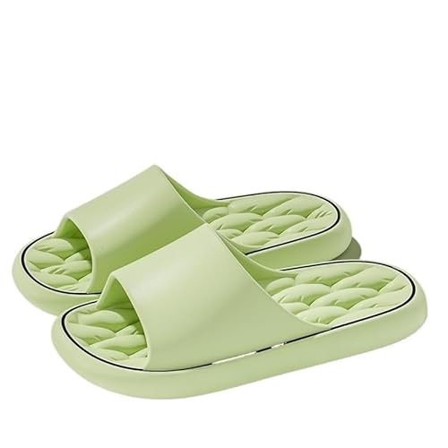 TRgqify-KM Non-slip Bathroom Slippers,Soft Slippers,Indoor And Outdoor Platform Pool Slippers Shower Slippers (Color : Green, Size : 44-45) von TRgqify-KM