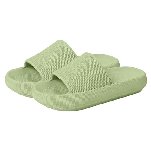 TRgqify-KM Non-slip Bathroom Slippers,Soft Slippers,Indoor And Outdoor Platform Pool Slippers Shower Slippers (Color : Green01, Size : 35 36) von TRgqify-KM