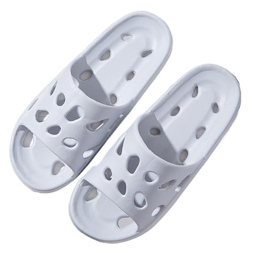 TRgqify-KM Non-slip Bathroom Slippers,Soft Slippers,Indoor And Outdoor Platform Pool Slippers Shower Slippers (Color : Grey, Size : 38/39) von TRgqify-KM