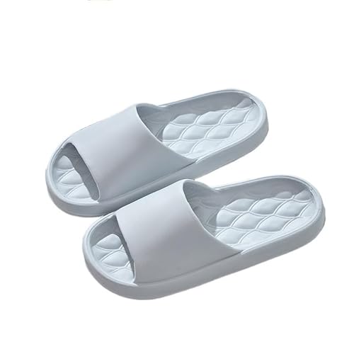 TRgqify-KM Non-slip Bathroom Slippers,Soft Slippers,Indoor And Outdoor Platform Pool Slippers Shower Slippers (Color : Grey, Size : 43-44) von TRgqify-KM