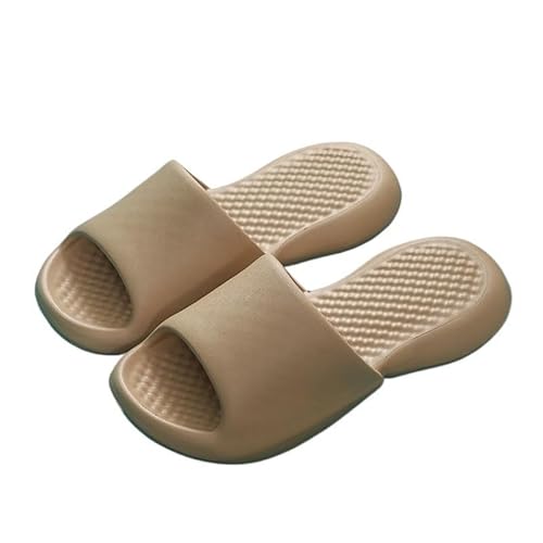 TRgqify-KM Non-slip Bathroom Slippers,Soft Slippers,Indoor And Outdoor Platform Pool Slippers Shower Slippers (Color : Khaki, Size : 37-38) von TRgqify-KM