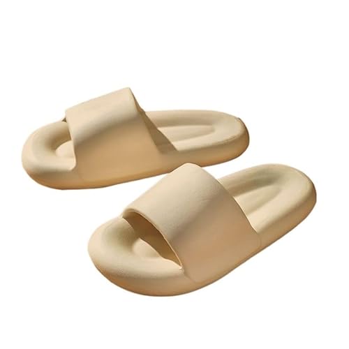 TRgqify-KM Non-slip Bathroom Slippers,Soft Slippers,Indoor And Outdoor Platform Pool Slippers Shower Slippers (Color : Khaki, Size : 40-41) von TRgqify-KM