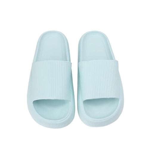 TRgqify-KM Non-slip Bathroom Slippers,Soft Slippers,Indoor And Outdoor Platform Pool Slippers Shower Slippers (Color : Light Blue, Size : 44 45) von TRgqify-KM